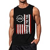 Mens American Flag Tank Top Sleeveless 4th of July Independence Day Tops