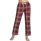 EK4YDNDS Women Ultra Soft Fleece Pajama Pants Plaid Pj Bottoms with Pockets Warm Sleepwear Lounge Cozy