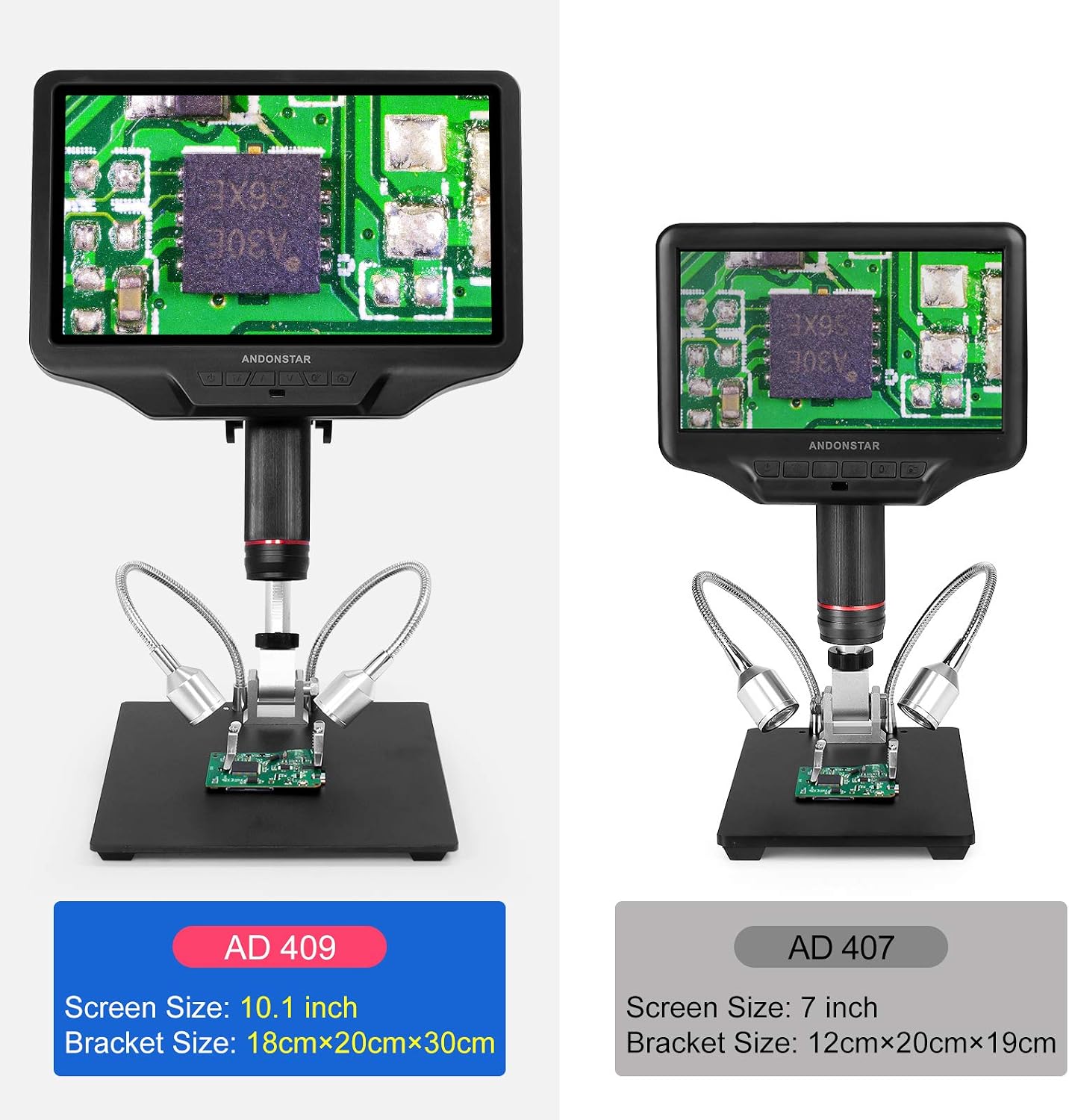 Andonstar AD409 HDMI Digital Microscope 10.1 inch LCD Screen 300X USB Electronic Microscope Camera for Magnifying PCB Soldering - Image 5