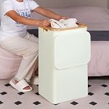 efluky 100L Laundry Basket with Lid Bamboo Handles Beige XL view 6