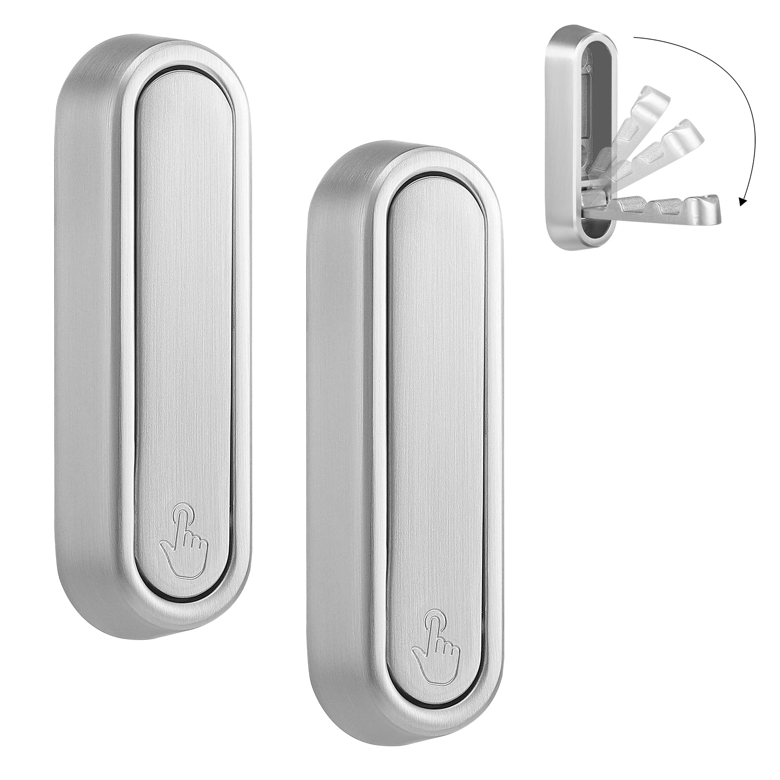 Dntorx Folding Coat Hooks, 2 Pcs Foldable Silver Wall Hooks Heavy Duty Foldable Hook Bathroom Towel Hooks Robe Hooks Wall Mounted for Hanging Coat Towels Clothes Hat Bags Keys