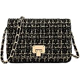 Blisfulady Women's Tweed Plaid Shoulder Bag Trendy Purse Handbag PU Leather Crossbody Evening Bag Quilted Satchel Clutch Tote