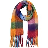 CYCSDMGO Winter Women Warm Scarf Women's Winter Scarfs for Women Colorful Plaid Scarves Thick Blanket Chunky Scarf