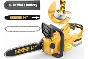 APEXPOWER 14 Inch Brushless Electric Chainsaw Cordless for Dewalt 20V Battery, Compact Chain Saw with Auto Oiler, Low Kickback, Battery Powered Chainsaw for Tree Trimming, Storm Clean-Up, Wood Cutting, Pruning