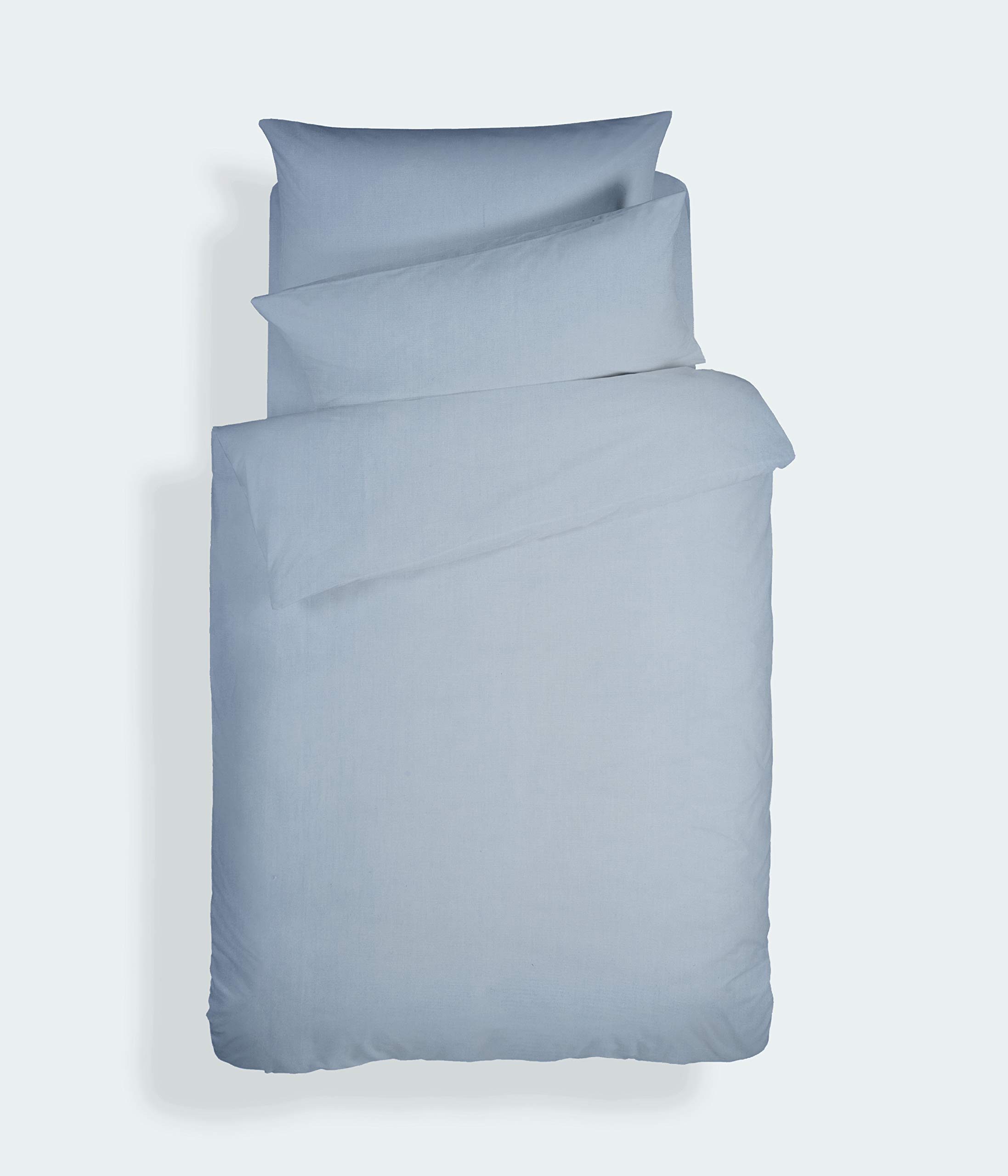 Plain Dyed Cotton Percale Denim 200TC Flat Sheet 180 x 280 cm