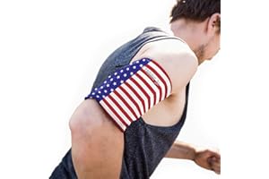 E Tronic Edge Phone Holder for Running, Cell Phone Arm Bands with Reflective Logo, Phone Strap Armband Fits iPhone and Android, Use for Running, Walking, Hiking and Biking, USA Medium