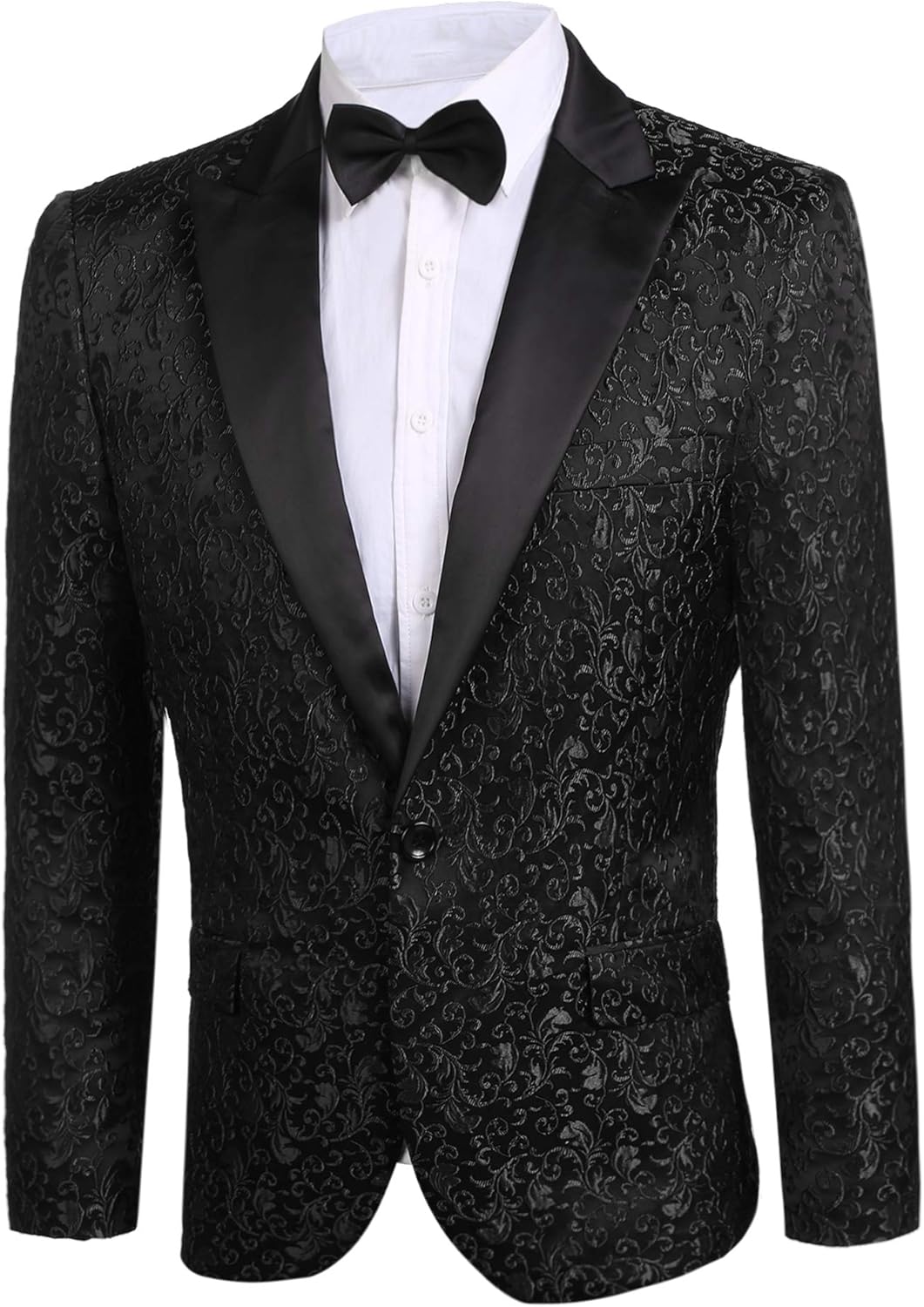 JINIDU Men's Floral Party Dress Suit Stylish Dinner Jacket Wedding Blazer Prom Tuxedo at  Men’s Clothing store