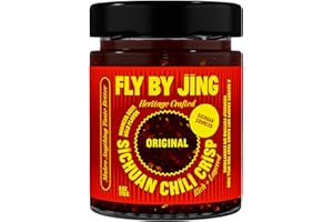FLYBYJING Original Sichuan Chili Crisp: Premium Chili Oil w/Crunchy Garlic and Shallots - Spicy, Savory, Vegan, Sugar Free Hot Sauce - Good on Noodles, Proteins, Veggies & Everything, 6oz (Pack of 1)