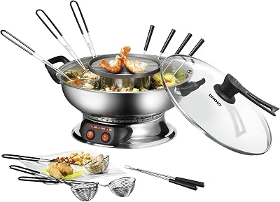 Unold Asia Fondue Grill 48746 1950W Electric 2L Stainless Steel Bowl 6 Persons