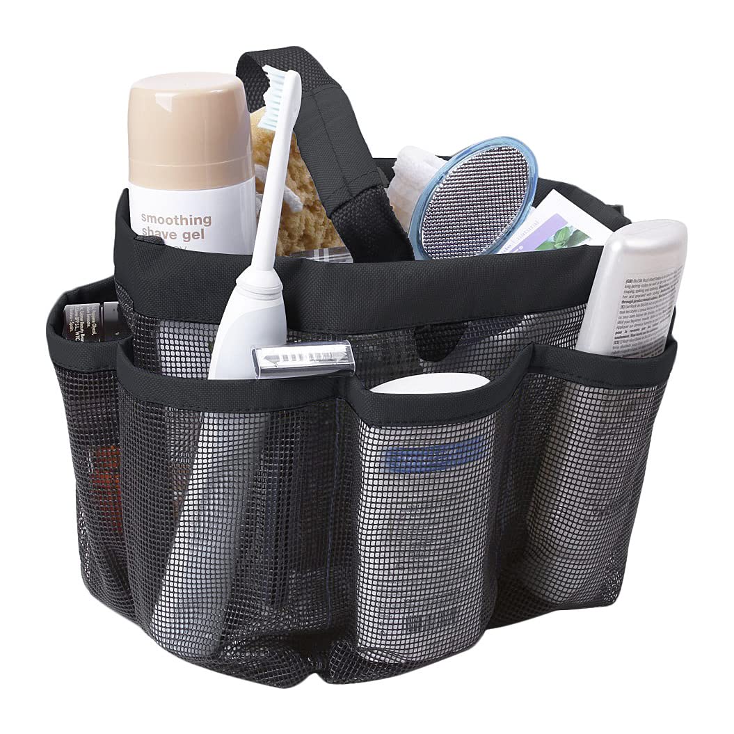IBLUELOVER Mesh Shower Caddy Bag Bath Organizer Mesh Beach Bag Tote Waterproof Swim Bag Outdoor Grocery Organizer Cosmetics Travel Bag for Bathroom Dorm Gym Camping Beach Spa,21x18x 22cm