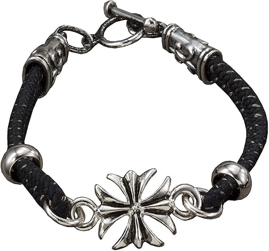 Amazon 静電気除電newモテカジファッションブレス クロス M ブレスレット メンズ 男 男性 紳士 静電気 除去 除電 ケア 対策 ブレス ブラック 黒 シルバーアクセ シルバーアクセサリー おしゃれ かっこいい 格好いい デザイン性 ジャラジャラ 十字架 ブレスレット 通販