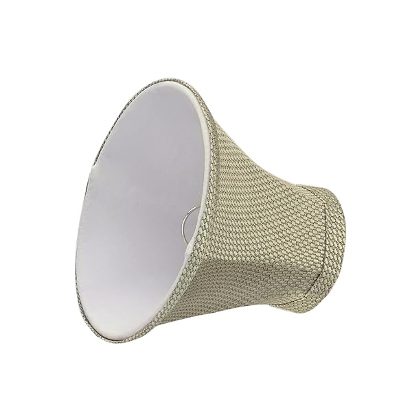 ASPEN CREATIVE 30061-2A, BELL CLIP-ON CHANDELIER LAMP SHADE, LIGHT BEIGE, 3″ TOP X 6″ BOTTOM X 5″ SLANT HEIGHT, SET OF 2