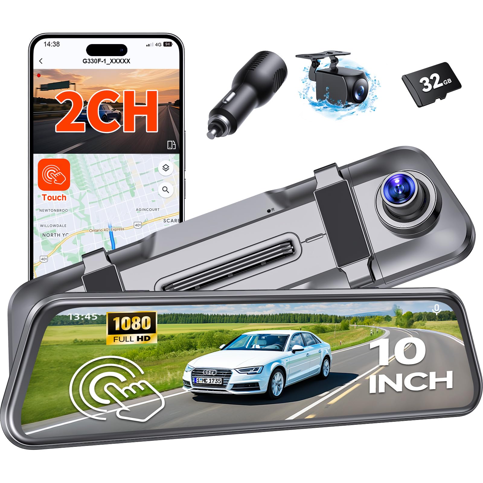 Mirror Dash Cam (Dark Grey)