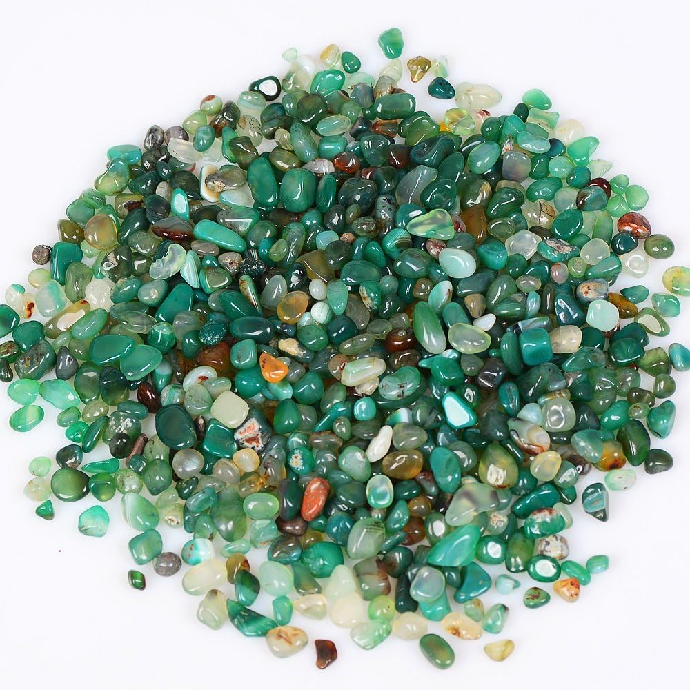 OCN-HEALING 200g Crystal Tumbled Polished Natural Agate Gravel Stones for Plants and Crafts - Small Size - 7mm to 9mm Avg (Yellow Agate) : Garden & Outdoor