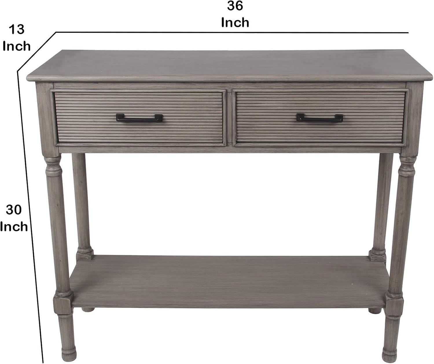 Amazon Com Benjara Wooden Console Table With Two Storage Drawers
