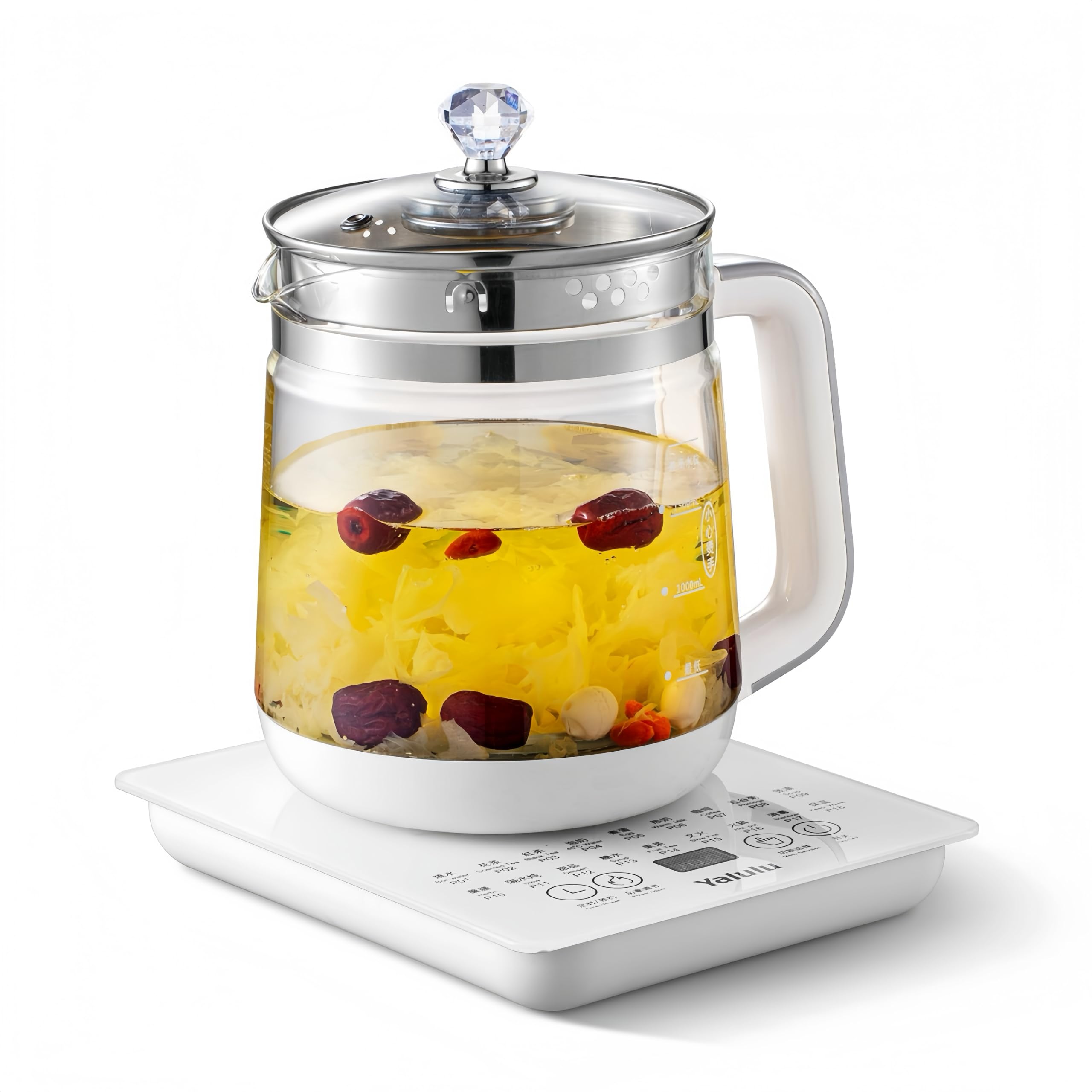 Photo 1 of Electric Kettle,110V 1.8L/ Household Electric Health Pot with Egg Rack & Tea Infuser, 12 Functional Procedures for Fruit, Flower Tea, Touch Control Smart Glass Water Boiling with Adjustable Temp.