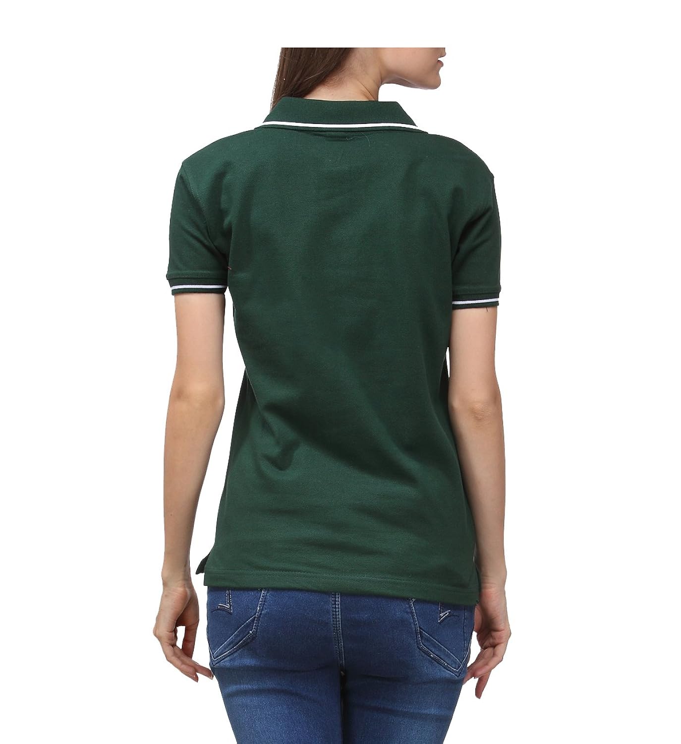 scott women's premium cotton polo t-shirt - bottle green