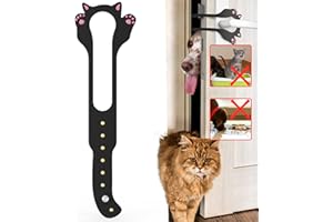 Elilier Cat Door Latch Holder,【8 Adjustable Sizes】 Stronger Flex Cat Door Stopper, Keep Door Open 1.5" to 8", Let's Cats in and Keeps Dogs Out of Litter & Food, No Tool Required & No Wall Damage
