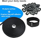 Outtshop 8M Adjustable Cable Straps Hook & Loop Tape 40 Buckles Black Reusable view 6