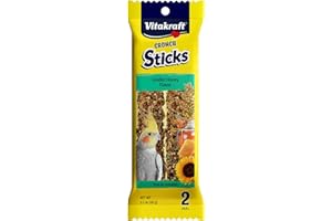 Vitakraft Crunch Sticks Golden Honey Flavor Bird Treat for Cockatiels (2 Sticks), 3.5 oz