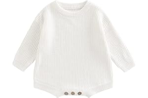 FYBITBO Baby Girl Boy Sweater Knit Oversized Pullover Sweatshirt Romper Onesie Warm Fall Winter Clothes Outfit Newborn