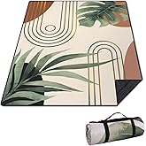 QXWREL Extra Large Picnic Outdoor Blanket 60''x80'' Boho Plant Waterproof and Sandproof Picnic Mat for Beach Foldable Camping Accessories for Grass Lawn Park