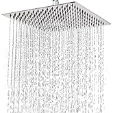 High Pressure Rain Shower Head, 304 Stainless Steel Large Rainfall Showerhead for Bathroom, Easy to Install, Awesome Shower Experience (Square, 12 inch)