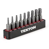 TEKTON 1/4 Inch Tamper Star Bit Set with Rail, 9-Piece | DZT93002 | (TR7 - TR30), S2 Steel Bits