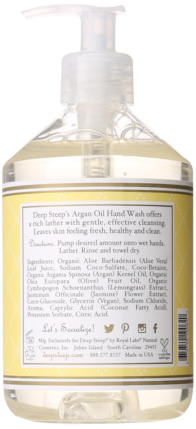 Deep Steep Argan Oil Liquid Hand Wash, Mango Papaya, 17.6 Fluid Ounce : Beauty