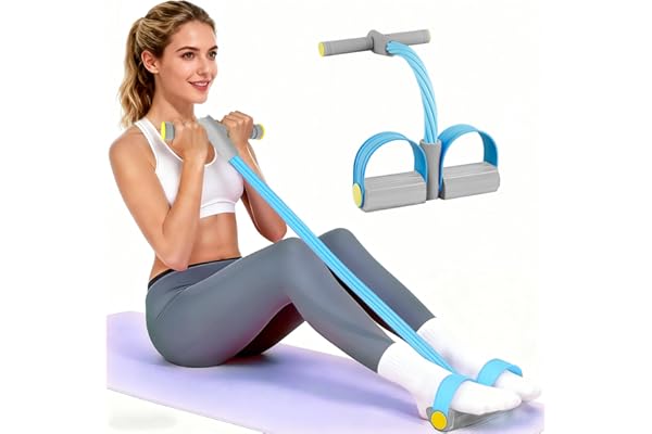 Pedal Resistance Bands with Handles, Durable 6-Tubes Multifunction Pedal Resistance Band, Natural Rubber Foot Pedal Resistance Bands, Fitness Resistance Bands for Abdomen, Waist, Arm, Leg