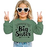BOUTIKOME Toddler Promoted to Big Sister Sweatshirt Baby Girl Big Sis Pullover Crewneck Shirts Fall Top Announcement Clothes