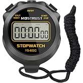 MOSTRUST Stopwatch Sports Timer, Digital Stop-Watch | Only Stopwatch Mode, ON/OFF Silent Large Display Simple Operation, Ideal for Sports Coaches Kids