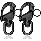 Necmetu Black Snap Shackle 316 Stainless Steel Swivel Shackle Sailing Halyard, Quick Release Snap Hook Boat Shackles Sailboat Hardware for Sailing Rigging Shackles