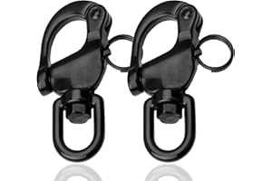NECMETU Black Snap Shackle 316 Stainless Steel Swivel Shackle Sailing Halyard, Quick Release Snap Hook Boat Shackles Sailboat Hardware for Sailing Rigging Shackles