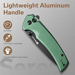 SENCUT Button Lock Pocket Knife for EDC, Serene