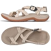 Viakix Womens Walking Sandals: Cute Stylish Comfy Athletic Sport Outdoor Hiking Sandal for Trekking Water Outdoor Beach With Arch Support for Womens Ladies
