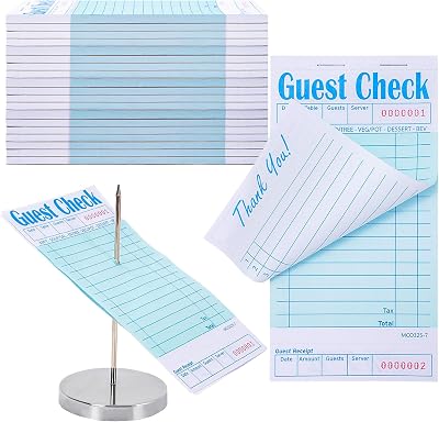 AnyDesign Guest Check Pads 4 Pack Server Order Books 3.5x6.7 Inch Green 50