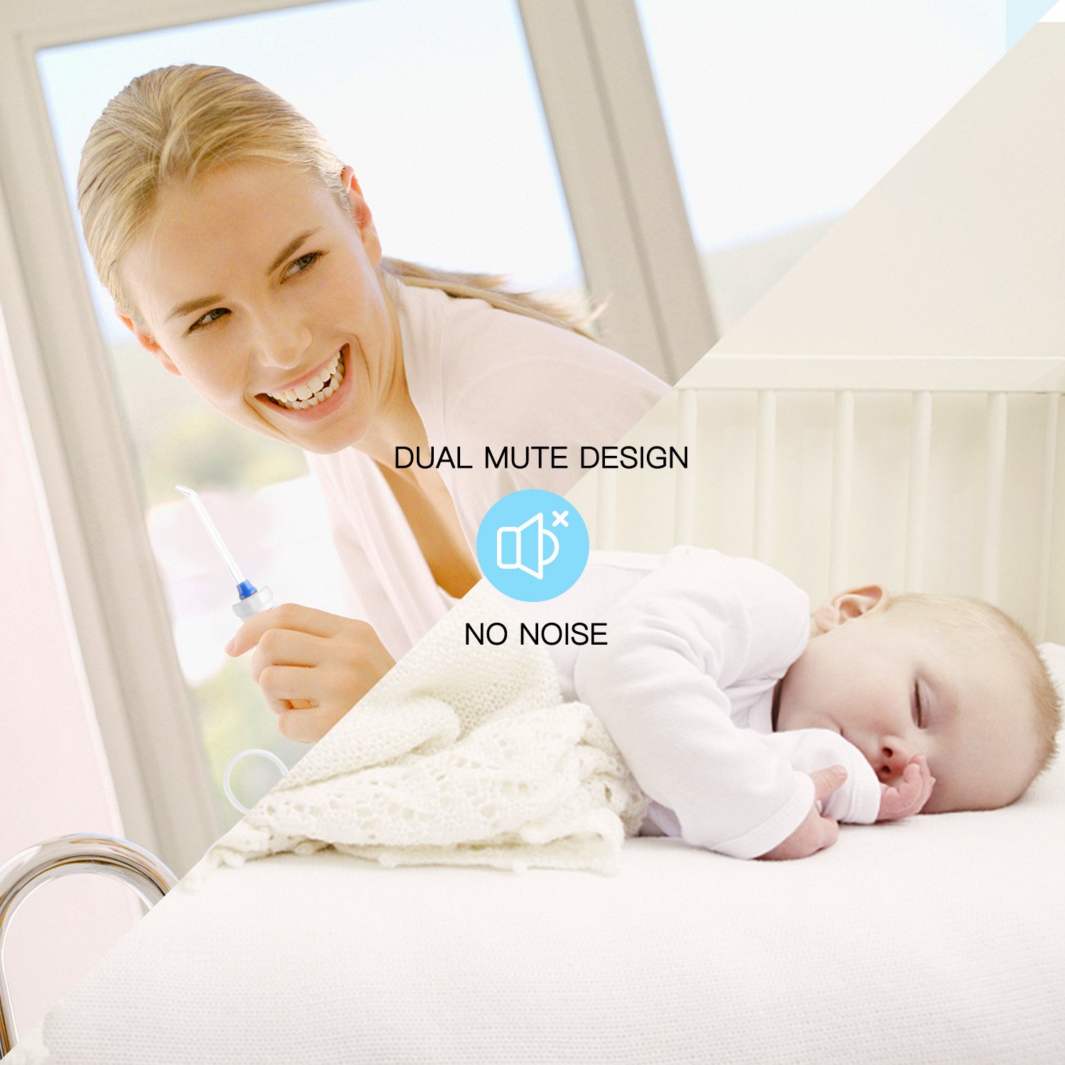 Water Dental Flosser, Dental Care Oral Irrigator with 10 Pressure Settings and 7 Interchangeable Nozzles for Deep Cleaning Between Teeth, Gumline, Braces and Bridges, Leak-Proof Electric Quiet Design