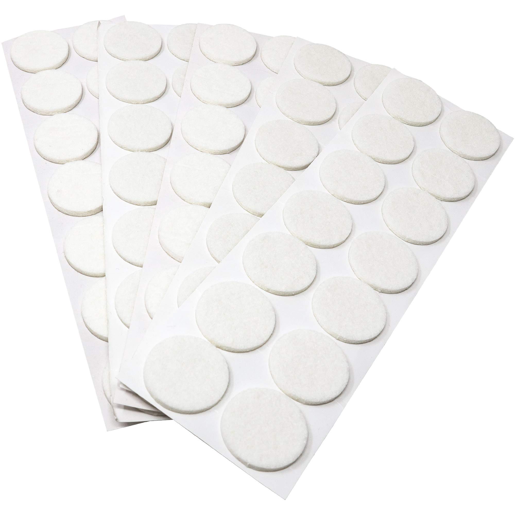 Adsamm® / 70 x self-adhesive felt pads/White/ø 1.26'' (ø 32 mm) / round / 0.138'' / 3.5 mm thick stick-on furniture felt glides/Furniture & Chair Glides
