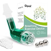 Giyosk Breathing Exercise Device for Lungs, Lung Trainer(Green) | Incentive Spirometer, Lung Exerciser Device, Flutter Valve Mucus Removal Device for Adults and Kids, Adjustable Resistance