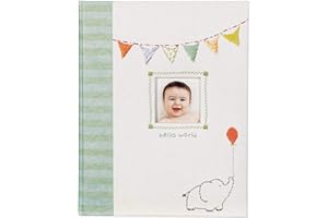 C.R. Gibson B2-12683 Elephant 'Hello World' First Five Years Unisex Memory Baby Book, 64pgs, 10'' W x 11.75'' H