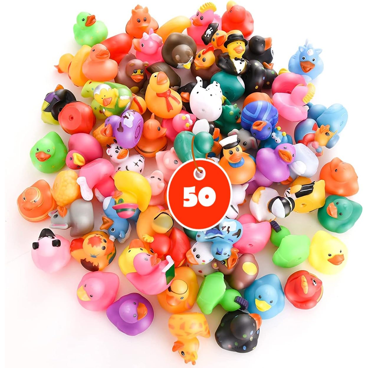 Photo 1 of Rubber Ducks for Jeep Ducking 50 PCS Assorted Rubber Ducks for Duckies Games, Jeeps Ducking / Cruise Ships and Bath / Pool Play - Small 2 Inch Rubber Duck