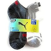 PUMA Boy's Low Cut Socks, 10 pair, Fits Youth Shoe Sizes 4-9.5