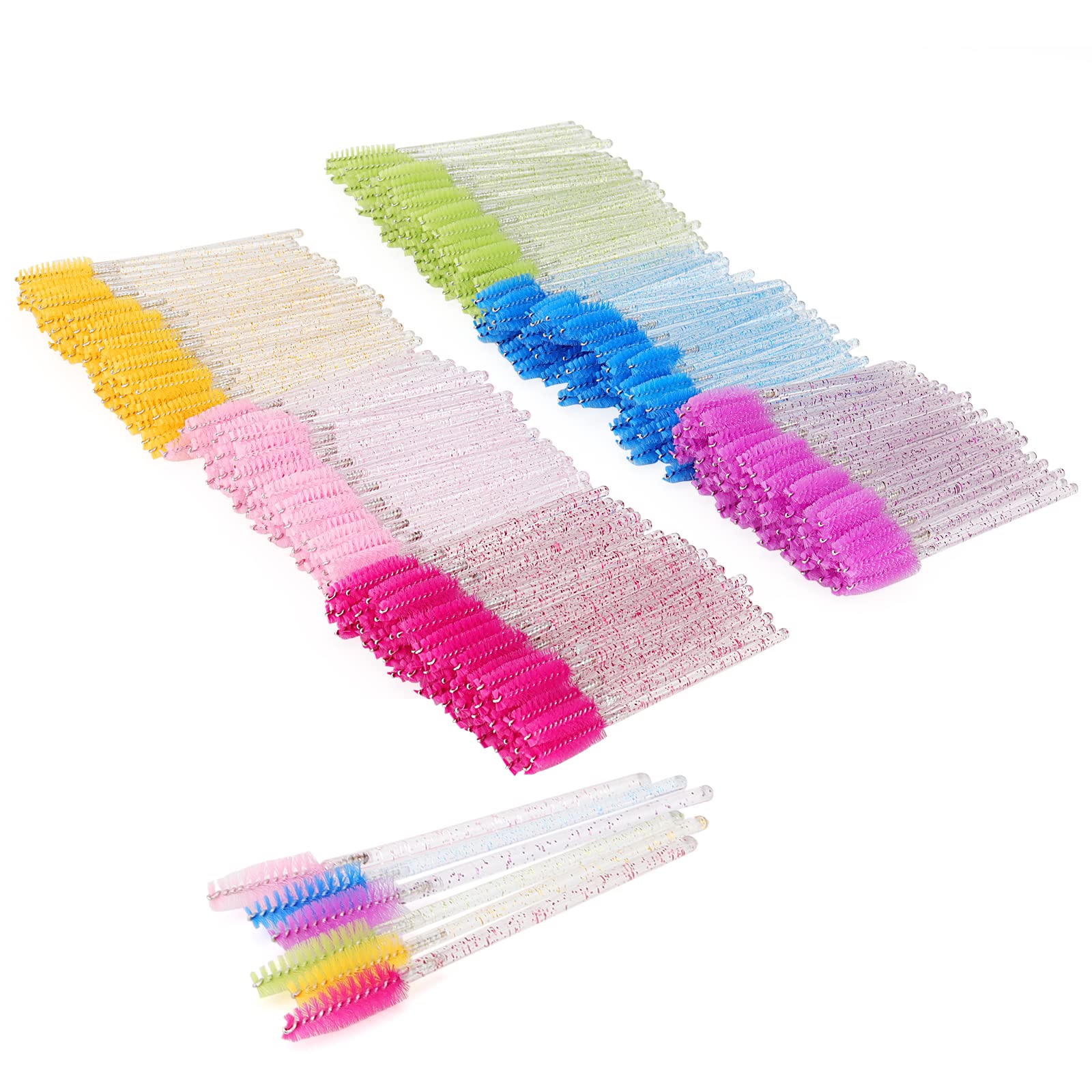 MUKCHAP 600 Pack Eyelash Brushes, 6 Colors Mascara Eyelash Applicator Brush Eyelash Brush for Makeup