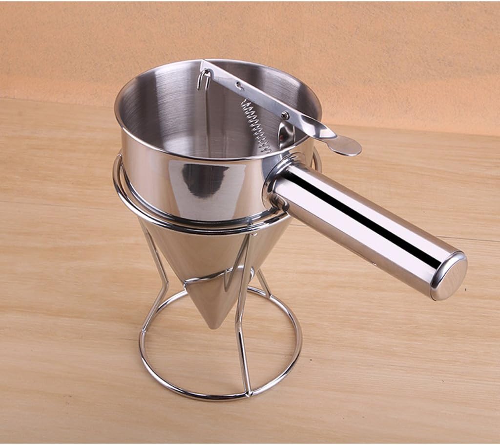 Fityle Stainless Steel Funnel Removable Strainer Baking Funnel Cake Desserts Cooking Tools With Rack For Home Kitchen Bakery Use Kitchen Dining Home Semo Es