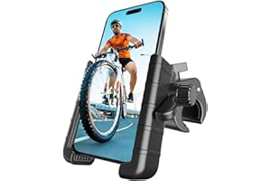 ANCHOM Bike Phone Holder [Camera Friendly], Motorcycle Phone Mount Handlebar Clamp with Upgraded Double Locked Clip, Motorcycle Accessories Compatible with iPhone, Samsung, Cell Phone