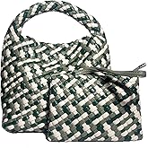JINMANXUE Small Woven Bag for Women Cute Hobo Tote Handbag Mini Clutch Purse Vegan Leather Crossbody Shoulder Handmade Bags