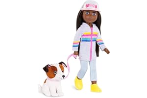 Glitter Girls – 14-Inch Fashion Doll – Brown Hair & Blue Eyes - Plush Dog Pet – Dolls for Girls 3+ Years – Jana & Cuddles