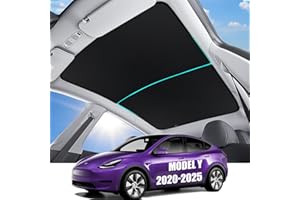 XINTUO 2025 Upgraded Sunshade Roof for Tesla Model Y 2025-2020 [Never Sag] Heat Insulation Glass Roof Sunshade for Tesla Model Y Accessories,Visor Sunroof Sun Shade UV Reflector Reflective Covers Black