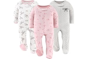 The Peanutshell Baby Girl Sleepers, Sleep and Play Footed Baby Pajamas for Girls, Baby Pjs, Newborn, 0-3, 3-6, 6-9 Months